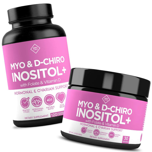 Premium Inositol Supplement Bundle - Myo-Inositol and D-Chiro Inositol Plus Folate - NutriGlobal