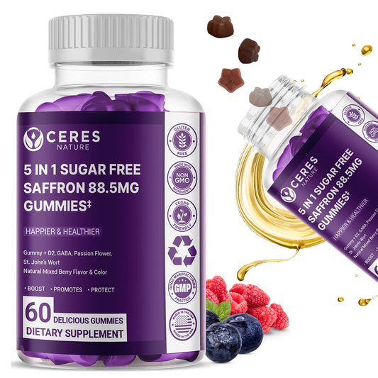 Premium Saffron Extract 88.5mg** Gummy - Appetite Control, Eye Support, Boost Energy - NutriGlobal