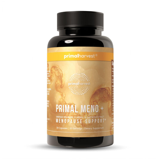 Primal Harvest Meno+ Menopause Support with Saffron & Chinese Herbs Support Mood, Menopausal Symptom Relief, & General Well-Being (1 Pack) - NutriGlobal