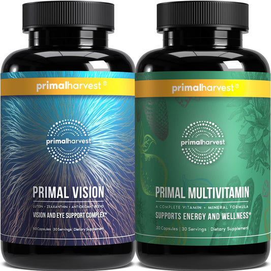Primal Harvest Multivitamin & Primal Vision – Complete Support for Daily Wellness & Eye Health with Essential Vitamins & Nutrients - NutriGlobal