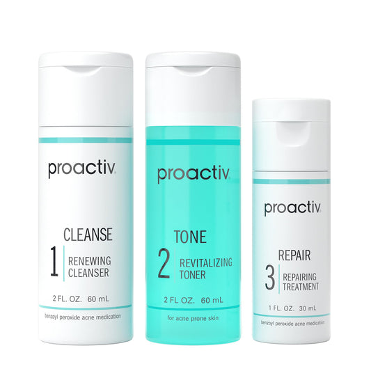 Proactiv 3 Step Acne Treatment - Benzoyl Peroxide Face Wash, Repairing Acne Spot Treatment for Face and Body - NutriGlobal