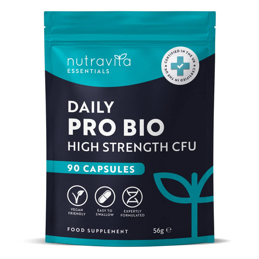 Probiotics for Gut Health - 90 Vegan Capsules (Not Tablets) for Bloating Relief - NutriGlobal