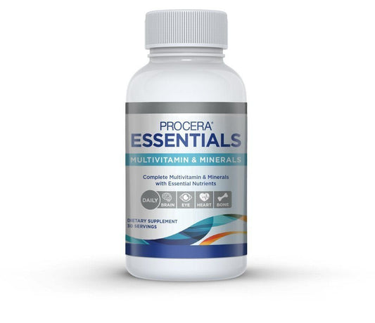 Procera Essentials Daily Immune Multivitamin - 19 Essential Vitamins, Minerals & Antioxidants - Eye, Heart & Brain Health - NutriGlobal