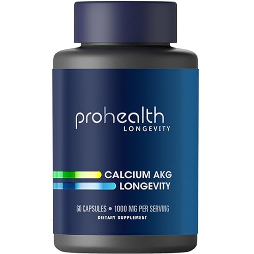 ProHealth Calcium AKG Longevity (Alpha Ketoglutarate) (1,000 mg per 2 Capsule Serving - NutriGlobal