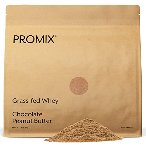 Promix Whey Protein Powder, Chocolate Peanut Butter - 2.5lb Bulk - Grass-Fed & 100% - NutriGlobal