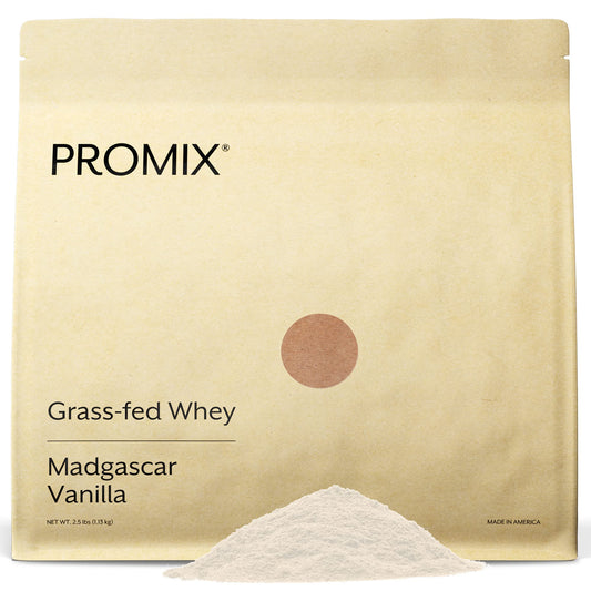 Promix Whey Protein Powder, Vanilla - 2.5lb Bulk - Grass-Fed & 100% All Natural - NutriGlobal