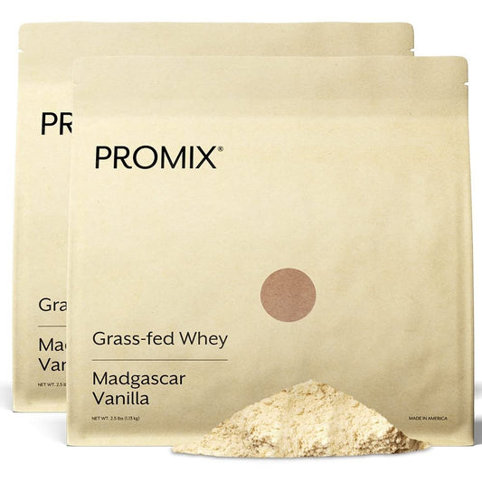Promix Whey Protein Powder, Vanilla - 5lb Bulk - Grass-Fed & 100% All Natural - NutriGlobal