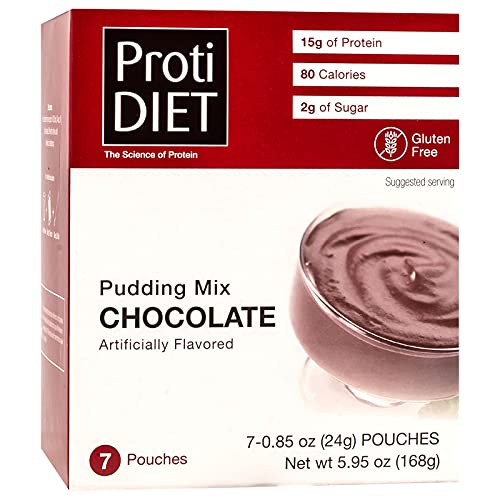 Protidiet Chocolate Flavor High Protein Instant Pudding Mix (7-5.9 oz Pouches) (Chocolate) - NutriGlobal