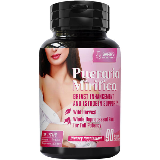 Pueraria Mirifica Capsules 2000mg Daily - Breast Enhancement Pills and Estrogen Supplement for Women and Men, Breast Enlargement Pills for Women and Transgender - Breast Growth Breast Enhancer - NutriGlobal