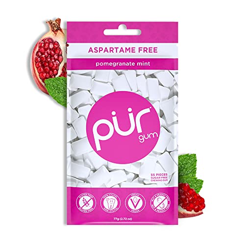 PUR Gum | Aspartame Free Chewing Gum | 100% Xylitol | Natural Pomegranate - NutriGlobal
