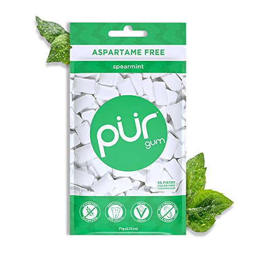 PUR Gum | Aspartame Free Chewing Gum | 100% Xylitol | Natural Spearmint Flavored Gum - NutriGlobal