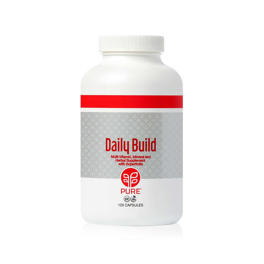 PURE Daily Build | 120 Capsules | Advanced Multivitamin Supplement | Enhanced with Essential Vitamins, Minerals - NutriGlobal