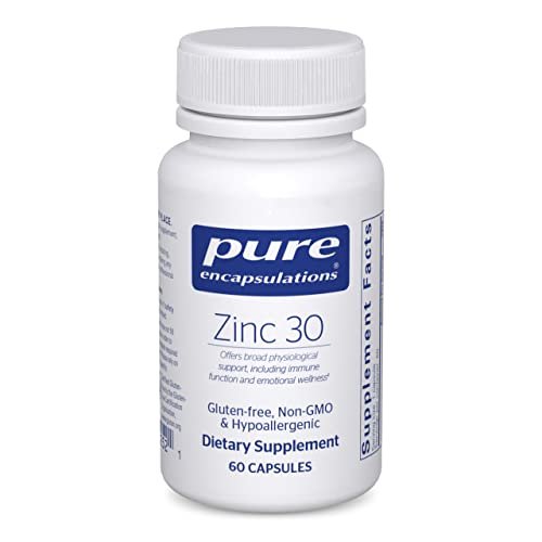 Pure Encapsulations Zinc 30 mg - Highly Absorbable - 60 Capsules - NutriGlobal