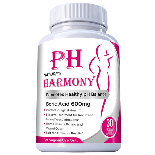 PURE PLANT HOME Boric Acid Suppositories Nature's Harmony 30 Count 600 mg 100% Pure Made in USA - NutriGlobal