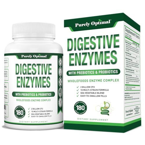 Purely Optimal Premium Digestive Enzymes Plus Prebiotics & Probiotics - for Better Digestio - NutriGlobal