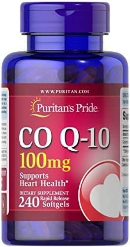 Puritan's Pride CoQ10 100mg, Supports Heart Health, 240 Rapid Release Softgels - NutriGlobal
