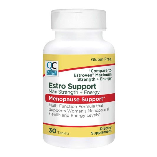 Quality Choice Estro Support Max + Energy Tablets Menopause Support 30 Count - NutriGlobal