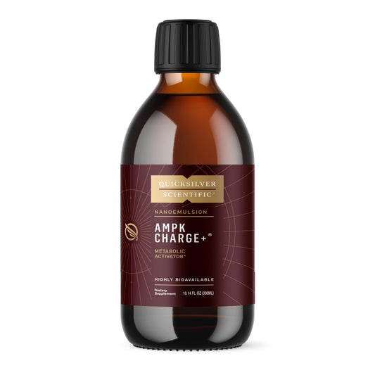 Quicksilver Scientific AMPK Charge+ - Support The Benefits of Intermittent Fasting, Carb Restrictive + Keto Protocols - Promotes Energy Production, Fat Breakdown + Healthy Aging (10.14oz / 300ml) - NutriGlobal