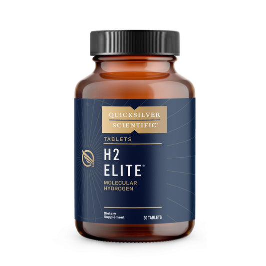Quicksilver Scientific H2 Elite - Molecular Hydrogen for Energy + Metabolism Support, Water Tablets Perfect for Open Containers - Magnesium Malate Drink Additive (30 Molecular Hydrogen Tablets) - NutriGlobal