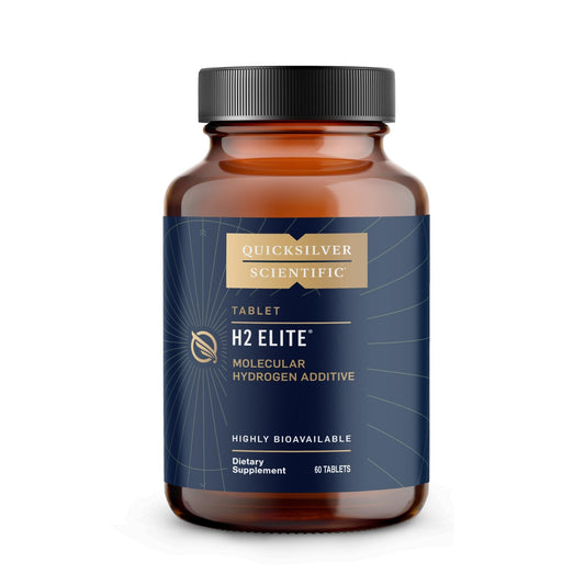 Quicksilver Scientific H2 Elite - Molecular Hydrogen for Energy + Metabolism Support, Water Tablets Perfect for Open Containers - Magnesium Malate Drink Additive (60 Molecular Hydrogen Tablets) - NutriGlobal