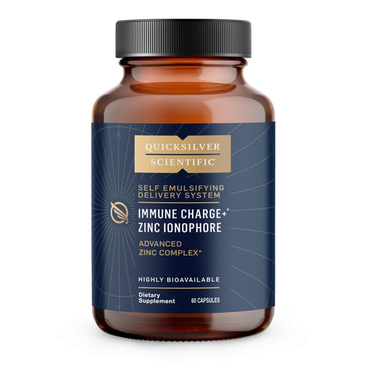 Quicksilver Scientific Immune Charge+ Zinc Ionophore - Zinc Supplement Complexed with Quercetin, Luteolin, Hesperetin Immune + GI Support (60 Capsules) - NutriGlobal