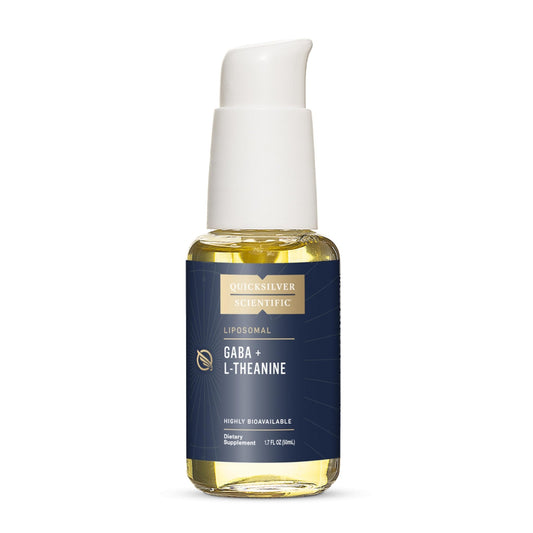 Quicksilver Scientific Liposomal GABA + L Theanine - Calm, Stress Response & Brain Support - Bioavailable GABA Supplement with L Theanine 100mg (1.7oz/50ml) - NutriGlobal