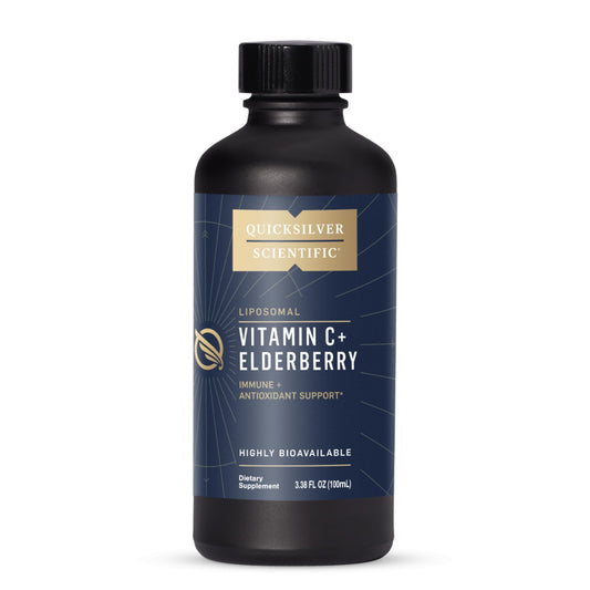 Quicksilver Scientific Liposomal Vitamin C + Elderberry - 1000mg with Superior Absorption Technology & Tocotrienols - Antioxidant & Immune Support Tonic (100ml), 1 Item - NutriGlobal