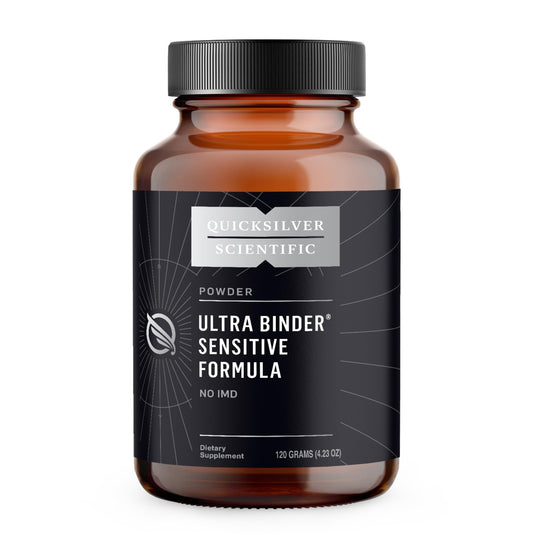 Quicksilver Scientific Ultra Binder Sensitive Formula - Gut Health Supplement with Activated Charcoal, Bentonite Clay - Cleansing Support Powder (120g) - NutriGlobal