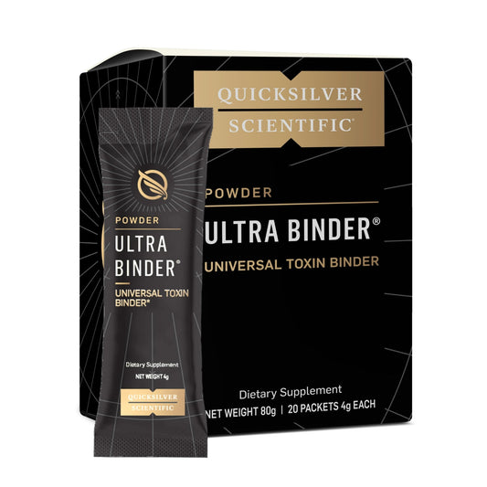 Quicksilver Scientific Ultra Binder Stick Packets - Multi Binder with Bentonite Clay Powder, Zeolite Detox & Charcoal - Supplement for Gut Support & The Body's Toxin Removal Process (20 Sticks) - NutriGlobal