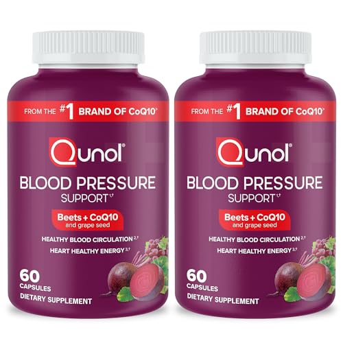 Qunol Beets Capsules for Blood Pressure Support, 3 in 1 Beets + CoQ10 + Grape Seed - NutriGlobal