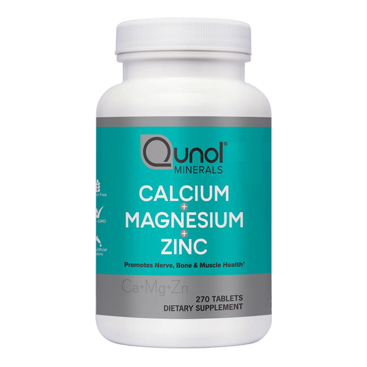 Qunol Calcium 3 in 1 Tablets with Calcium, Magnesium & Zinc for Immune Support, Bone - NutriGlobal