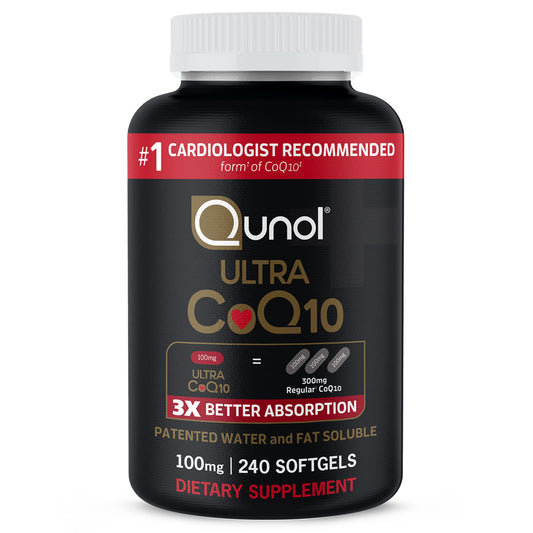 Qunol CoQ10 100mg Softgels Ultra 3X Better Absorption Coenzyme Q10 - Antioxidant - NutriGlobal