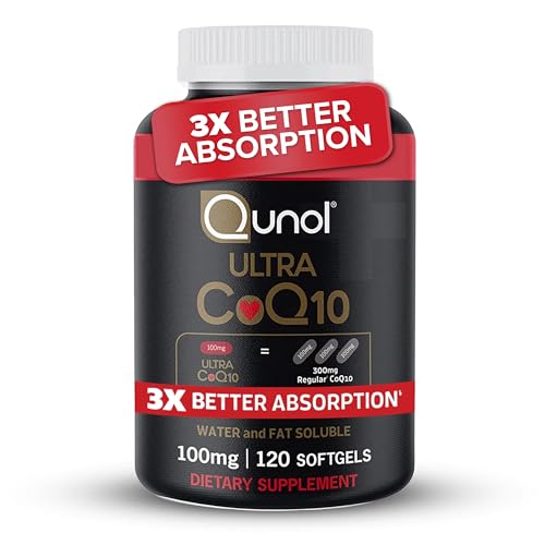 Qunol CoQ10 100mg Softgels, Ultra CoQ10 100mg, 3x Better Absorption, Antioxidant - NutriGlobal