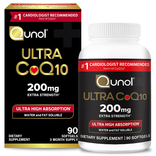 Qunol CoQ10 200mg Softgels, Ultra CoQ10 - Ultra High Absorption Coenzyme Q10 - NutriGlobal