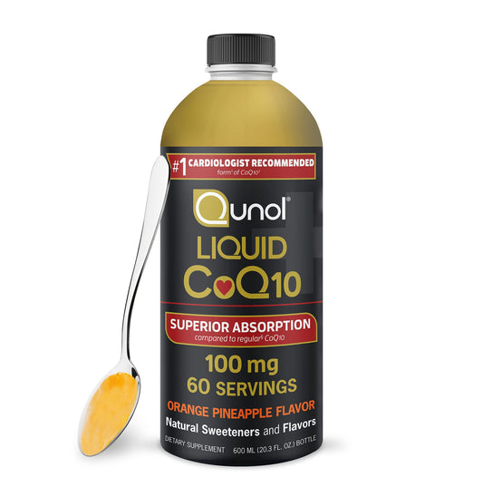Qunol Liquid CoQ10 100mg, Superior Absorption Natural Supplement Form of Coenzyme - NutriGlobal