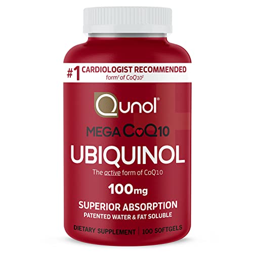 Qunol Mega Ubiquinol 100mg CoQ10, Superior Absorption, Patented Water and Fat Soluble - NutriGlobal