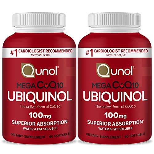 Qunol Ubiquinol CoQ10 100mg Softgels, Mega Ubiquinol 100mg - Superior Absorption - NutriGlobal