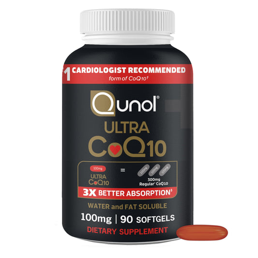 Qunol Ultra CoQ10 100mg Softgels- 3x Better Absorption, Antioxidant for Heart Health & Energy Production, Coenzyme Q10 Vitamins - NutriGlobal
