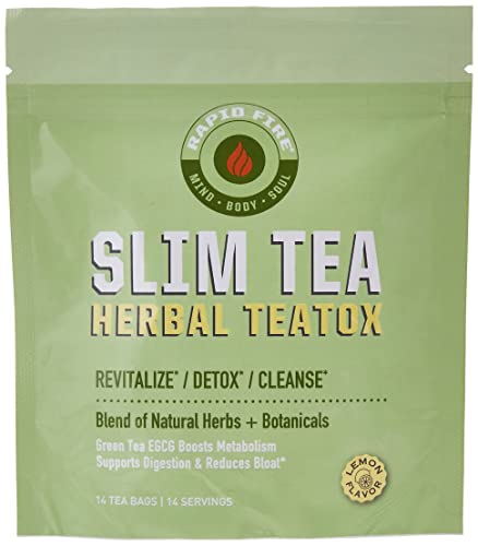 Rapid Fire Slim Tea 14 Day Herbal Teatox, Blend of Natural Herbs and Botanicals, Supports Healthy - NutriGlobal