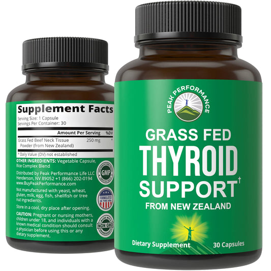 Raw Desiccated Thyroid Supplement. Grass Fed New Zealand Beef Neck & Thyroid Gland Capsules for Women and Men. Ancestral Living Ethically Sourced Bovine Supplements for Energy and Metabolism Support - NutriGlobal