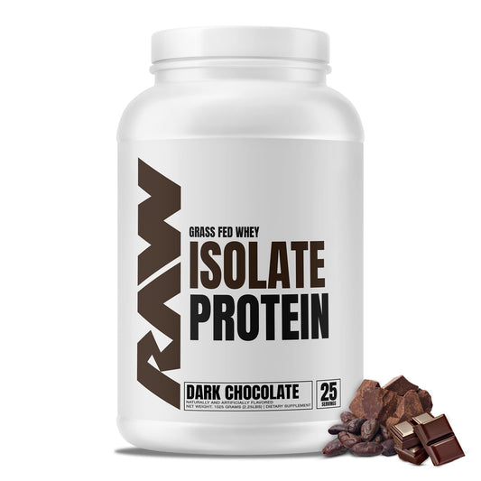 RAW Whey Isolate Protein Powder, Dark Chocolate - 100% Grass-Fed Sports Nutrition - NutriGlobal
