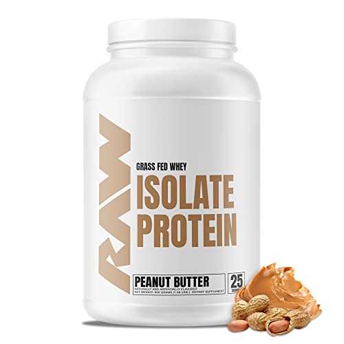 RAW Whey Isolate Protein Powder, Peanut Butter - 100% Grass-Fed Sports Nutrition Protein - NutriGlobal