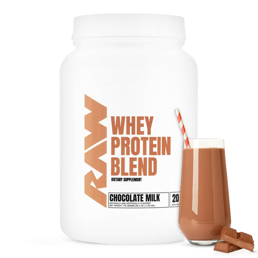 RAW Whey Protein Powder Blend, Chocolate Milk (20 Servings) - Grass-Fed Microfiltered - NutriGlobal
