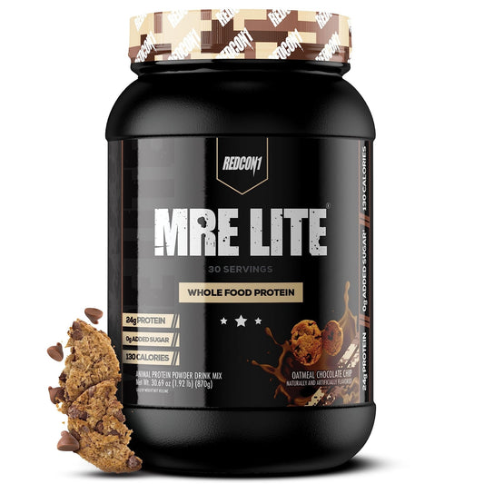 REDCON1 MRE Lite Whole Food Protein Powder, Oatmeal Chocolate Chip - Low Carb - NutriGlobal