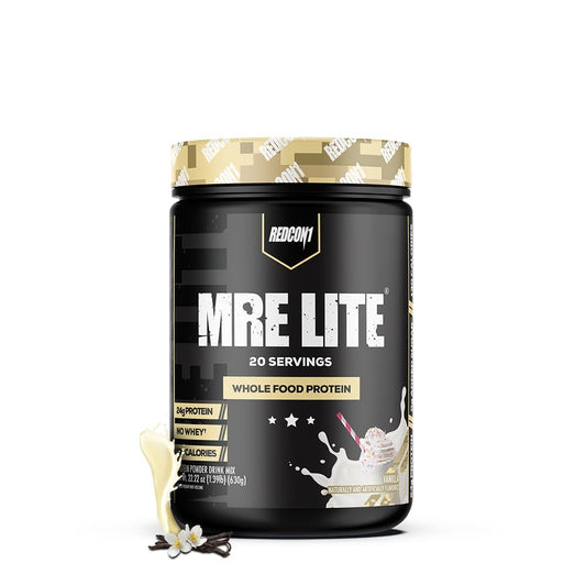 REDCON1 MRE Lite Whole Food Protein Powder, Vanilla - Low Carb & Whey Free Meal - NutriGlobal