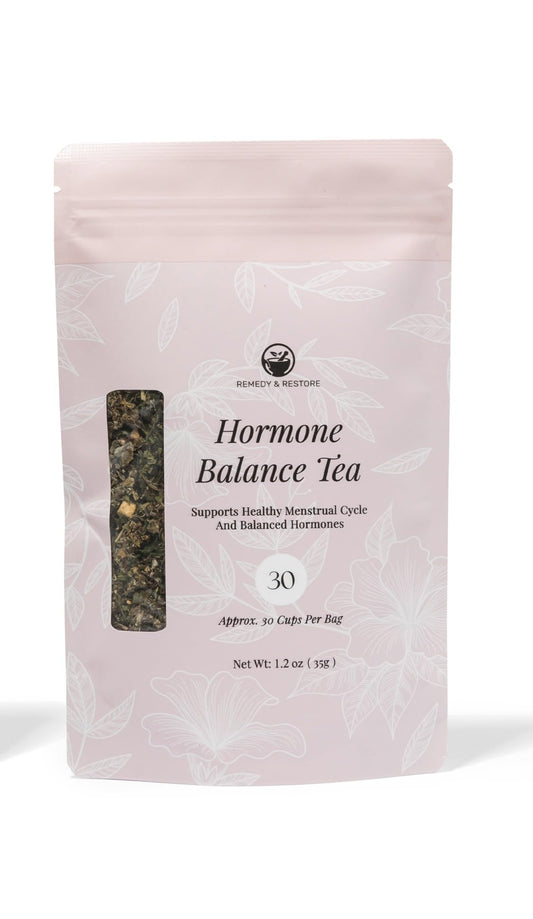 Remedy & Restore Herbal Tea for Hormone Balance - Natural Menstrual Cycle Support, Spearmint Flavor, Loose Leaves, 1 Count - NutriGlobal