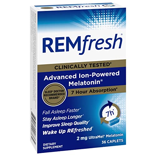 REMfresh 2mg Advanced Melatonin Sleep Aid Supplement (36 Caplets) - NutriGlobal
