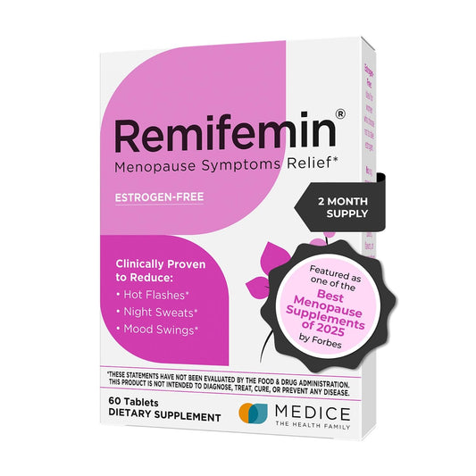 Remifemin Menopause Symptoms Relief - Clinically Proven Ingredients - Menopause Supplements - Black Cohosh - Estrogen-Free - Made in Germany - 60 Tablets - NutriGlobal