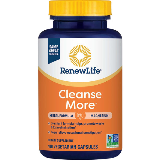 Renew Life Detox Cleanse More, Reduces Bloating and Restores Regularity, Overnight Constipation Relief - NutriGlobal