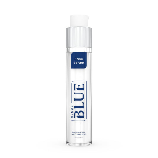 Renue Blue Methylene Blue Face Serum - Liposomal NAD+ Complex and Nutrients for Skin Rejuvenation, Deep Hydration, and Anti-Aging Support - NutriGlobal